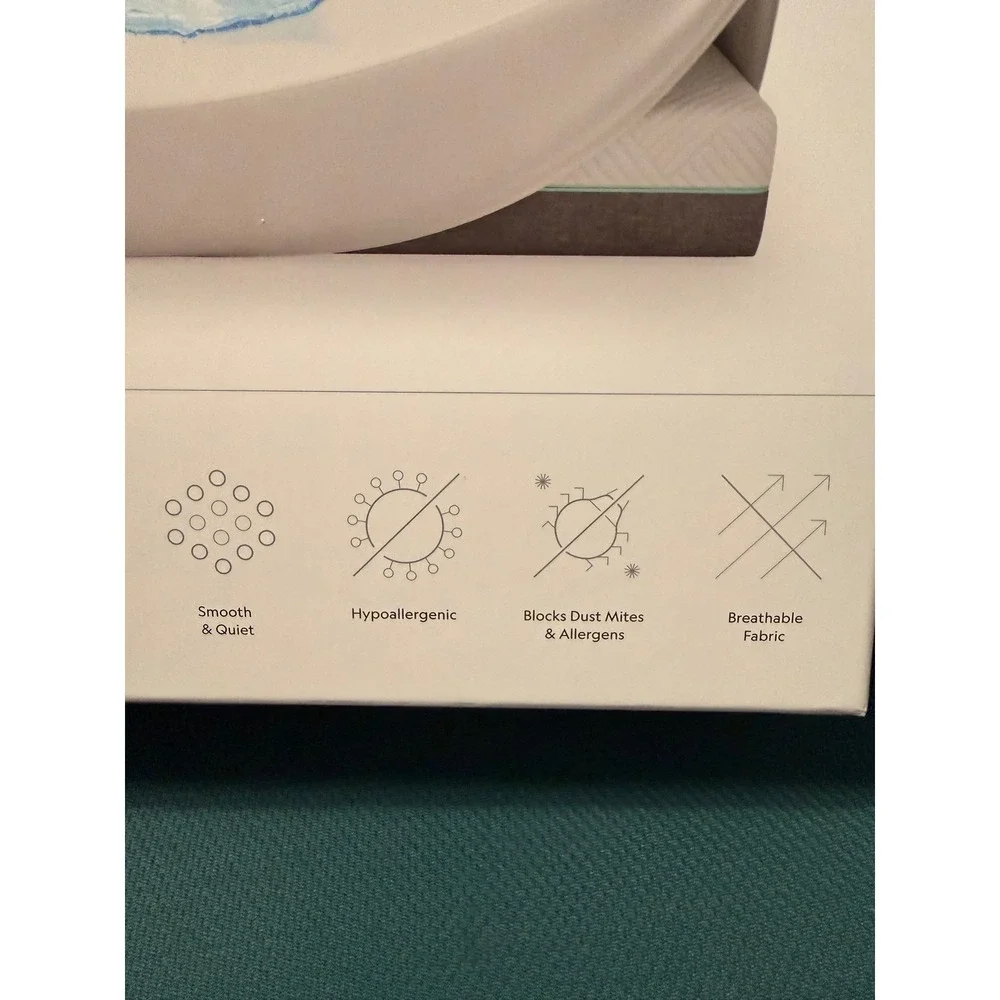 Malouf Five Sided Queen Mattress Protector Waterproof Hypoallergenic Deep Pocket